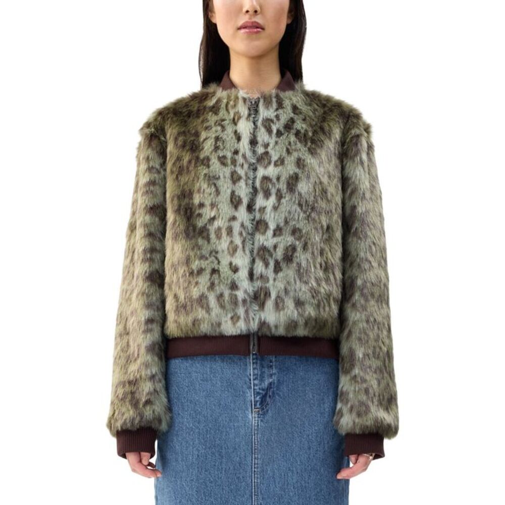 Unreal Fur Womens Foliage Jacket, Green - Picture 1 of 3